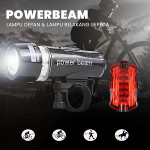 Powerbeam Lampu Depan Belakang Sepeda 5 LED Waterproof 2 Mode