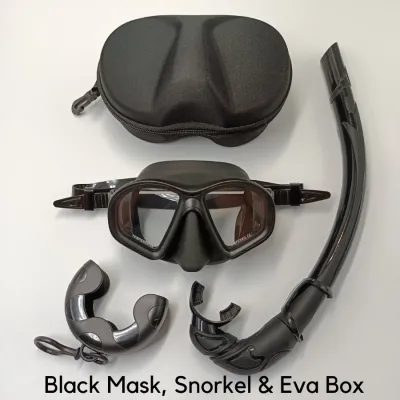 Low Volume Tempered Glass Freedive Mask J-type Eva Box Diving Mask Snorkel Set