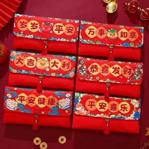 okdeals01 2026红包封红包袋 新年红包 cny red packet 2026 Chinese Style Snake Year Red Envelopes Traditional Cloth 2025 New Year Money Bag Gift Bags Red Pocket Spring Festival Supplies