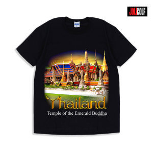 Joligolf เสื้อยืดลายไทย ลายวัดพระแก้ว Wat Phra Kaew ไร้ตะเข็บข้าง ลิขสิทธิ์แท้ สกรีนชัด Souvenir ของฝากต่างชาติ No.933