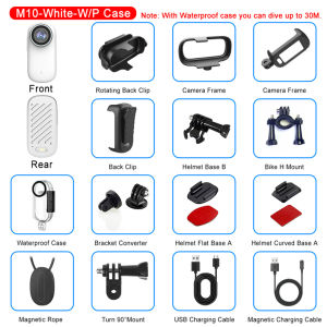 EKLEVA กล้องกล้องขนาดจิ๋วขนาดเล็ก Wi-Fi 4Kกล้องติดรถมอเตอร์ไซค์กล้องกีฬาแอ็กชันกล้องกีฬากล้องบันทึก DV กันน้ำ30เมตร