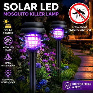 Solar Mosquito Killer Lamp Waterproof IP67 Garden Light Lawn Light 2 Modes Courtyard LED Light