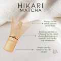 Hikari Golden Bamboo Long-Handle Matcha Whisk Traditional Japanese Chasen Matcha Stirrer Long-Handle. 
