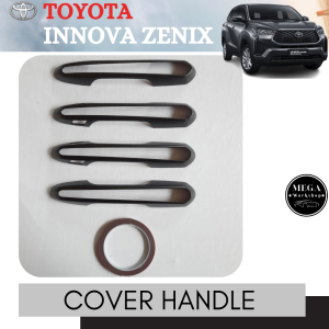 Cover Handle Pegangan Pintu Mobil Innova Zenix Hitam All Variant