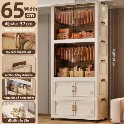 tủ nhựa đựng quần áo 65CM tủ nhựa cho bé duy tân Cứng của tủ áo quần cho bé Có bánh xe tủ nhựa gấp gọn đa năng/tủ nhựa duy tân