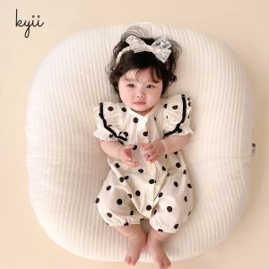 KYII Baby clothes Summer jumpsuit Korean polka Dot Princess Harley baby cotton short-sleeve crawling suit kybb002