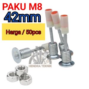 50 PCS PAKU BETON STAMPSET 7.3MM X DRAT M8 PAKU WASHER MINI RAMSET 37mm / 42mm MODEL BAUT
