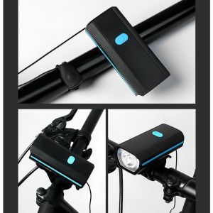 Đèn pha xe đạp có còi sạc usb chống thấm nước