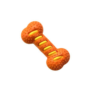 Dog Chew Toy Rubber Bone Squeaky Dental Teething Training Fetch Puppy Pet Safe