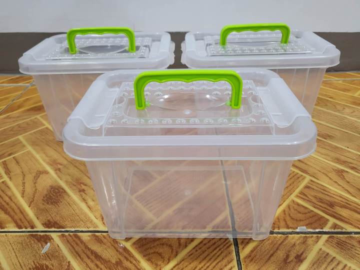 set of 3 pieces clear transparent mini storage box 21x15x13cm / SUPER SALE  / 4 liters organizer / 4L