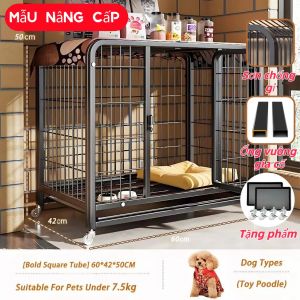 【Còn Hàng】 🐶Lồng Chó Lớn-Chuồng Chó Kích Thước Lớn Bằng Kim Loại Chắc Chắn Chống Cắn Có Khay