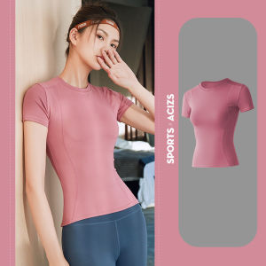 BT Women Yoga Clothes Fitness Wear Athletic Wear T-shirt  Jacket Running Sportive Breathable Fashionable Versatile High Waisted Portable Short Sleeve