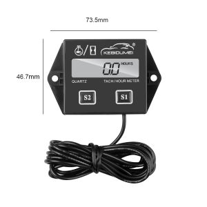 HLINKEY Digital Engine Tach Hour Meter Waterproof LCD Display RPM Tachometer Motorcycle Boat Stroke Gauge