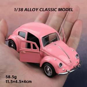MISSUP 1: 36 Retro Beetle Alloy Car Model Classic Double Door Car Models Toy Alloy Mini Vehicle Ornaments Birthday Toys Gifts