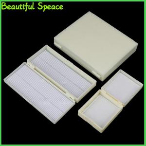 Beautiful Plastic Microscope Glass Slide Box 25/50/100pcs Biological Slices Storage Case