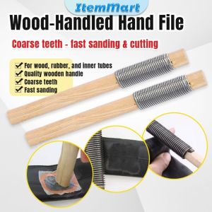Wood‑Handled Round Hand File Saw Rasp Manual Grinding Tool For Wood Carving Woodworking Tire Repair