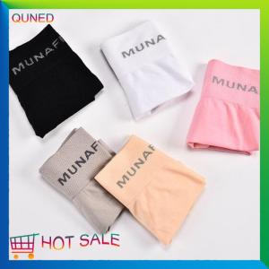 QUNED Boxers Womens Seamless Mid-waist Letter Pants Shapeing And Hip Lift Pants Boxers