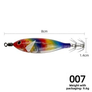 MIRELAE Bộ gồm 2 sản phẩm. Mồi câu tôm bằng gỗ Trọng lượng 57g Lớp phủ phát quang Mồi câu cá nước mặn Mô phỏng Kết cấu mô phỏng Mồi tôm giả Câu cá biển