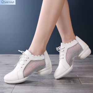 Casual Sneakers Women Jazz Dance Shoes Female White Outdoor Mesh Girls Modern Hip Hop Dancing Adult Ladies Sports Shoes