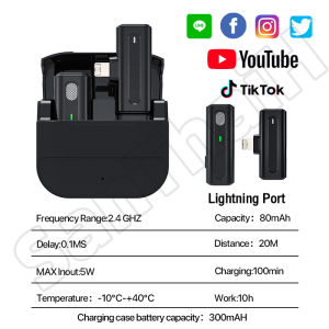 Wireless Lavalier Microphone Portable Noise Reduction Audio Video Recording Microphone For Type-C Jack Android Phone With Charging Box Connect mobile phone/camera/computer for TIKTOK\YouTube live broadcast