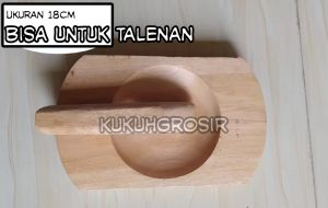 cobek kayu 1 set kayu mahoni bentuk love dan oval