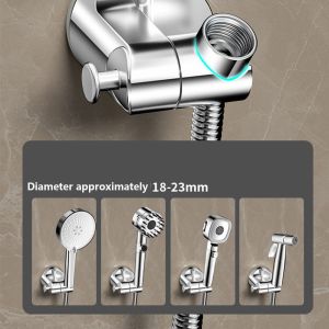 FPXR8 พร้อมตะขอเกี่ยว ที่ยึดหัวฝักบัวแบบดูดสูญญากาศ กาวในตัว ° 360ปรับได้ ตัวยึดหัวฝักบัว อุปกรณ์อเนกประสงค์ ไม่มีการเจาะรู ฐานยึดฝักบัว อุปกรณ์เสริมในห้องน้ำ