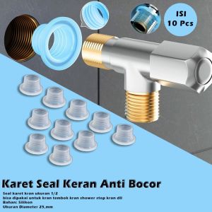 10 Pcs Seal Rubber Kran Air Silikon Pengganti Sealtape Anti Bocor - Karet Silikon Pengganti Sealtape Keran Air Seal Tape Karet Untuk Keran Air Anti Bocor