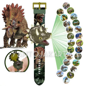 Jam tangan dinosaurus anak laki laki raptor proyektor 24 gambar