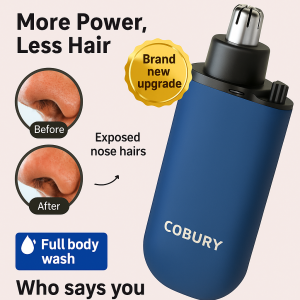 Electric nose hair trimmer solves stuck hair problem