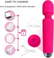 Powerful Hand held Cordless Personal Wand Massager with Memory Feature USB Rechargeable Massage Travel Waterproof 20 Vibration Patterns 8 Speeds Skin Soft Silicone - Magic Stress Away. 