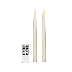 Flameless Tapered Candles Candlesticks Battery Operated LED Candles Plastic and Flickering Amber Yellow Flame 27cm Tall and 2cm Base
