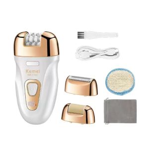 Kemei Multi functional Electric Hair Removal Device USB Rechargeable Digital Display Womens Hair Removal Device Dead Skin Grinding Device