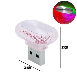 Car USB Small Night Lights Multicolor LED Ambient Light Plug and Play Mini Decorative Lighting for Vehicles Bedroom Home Decor