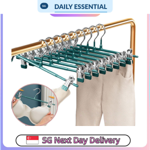 【DAILY ESSENTIAL】 Adjustable Clip Pants and Skirt Hangers | 5 Colours | 10 or 20 Pieces