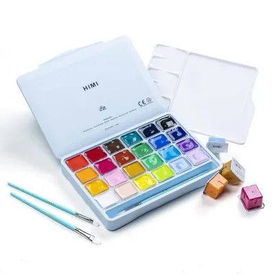 Màu Gouache HiMi dạng thạch bộ 18/24/36/48 màu