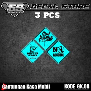 (COD) PAKET ISI 6 PCS Gantungan Kaca Akrilik Bebas Custom Variasi Terbaru Gantungan Mobil Dan Truck Desain Terbaru Kode GK.08