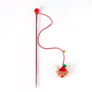 YITAQI Kitten Pet Funny Exercise Cute Tease Wand Interactive Stick Cat Tease Toy Christmas Cat Wand