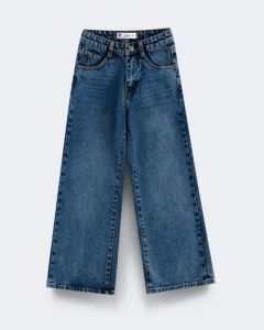 Girls Wide Leg Dark Blue Jeans