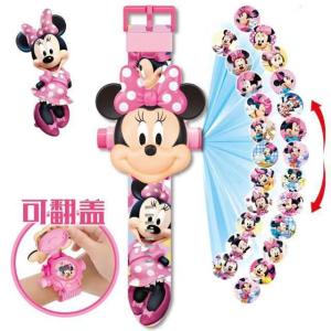 3D Projection Electronic Watch Sanrio Series Cartoon Model Action Figures Toys Kuromi Melody Cinnamoroll KT cat Disney Lotso Frozen Minnie Spiderman Anime Peripherals Children Wristband Boy Girl  Birthday Gifts