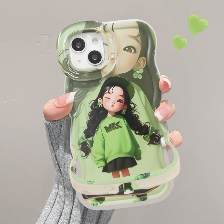 Ốp lưng iphone có giá đỡ in hình dễ thương cho 15 Plus/ 16 Plus/ 7/8/X ...