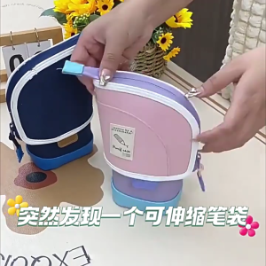 Telescoping Pencil Case Extendable Pen Pouches Stand-Up Pen Holder Bag Travel Cosmetic Strorage Bag for School Office