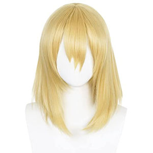 Howls Moving Castle Howl Cosplay Wig 45cm Long Blond/Black Hair Heat Resistant Synthetic Wigs