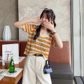 Áo len mongtoghi nữ cổ tròn cộc tay lỡ form dáng rộng phong cách hàn quốc hàng dệt kim montergy Quảng Châu AL15. 
