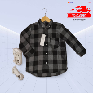 PROMO Kemeja Anak Lengan Panjang Kotak Kotak Flanel Casual Distro Slimfit ML XL Premium Best Seller