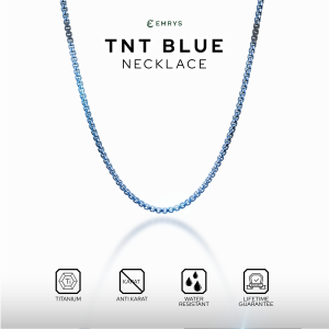 Emrys Necklace TNT BLUE Real Titanium Anti Karat Kalung Titanium Pria Wanita