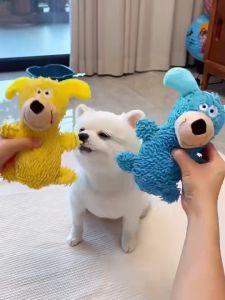 Cute Cartoon Mop Plush Squeaky Dog Toy Chew Resistant Teething Molar Interactive Anti Boredom for Small Medium Puppy Dogs