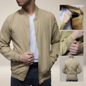 Customized Bomber Jacket Water Resistant Jacket NO Hood  W/ Zipper Personalized Logo Print