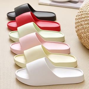 [Free Shipping] Casual Simple Slippers For Men And Women Summer Thick-Soled Indoor Home Bath Non-Slip Sandals For Couples To Wear Outside