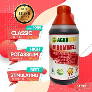 AGROSTAR - Bloomwell - High Potassium formula for flowering fortified with N P K / Amino Acid / trace element Liquid Fertilizer for Vegetables / flower / durian / Fruits / All ornamentals 1L (Black)