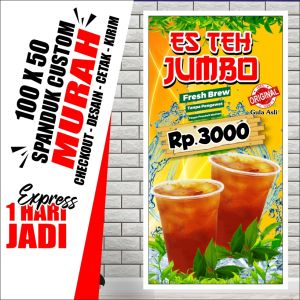 Banner Es Teh Jumbo Spanduk Es Teh Jumbo 100x50cm COD. Banner Es Teh Jumbo Spanduk Es Teh Jumbo 100x50cm COD.